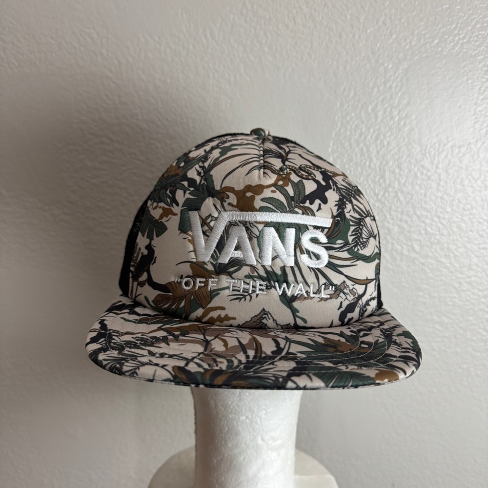 Vans Vintage Floral Leaves Hat Mesh Size OSFM